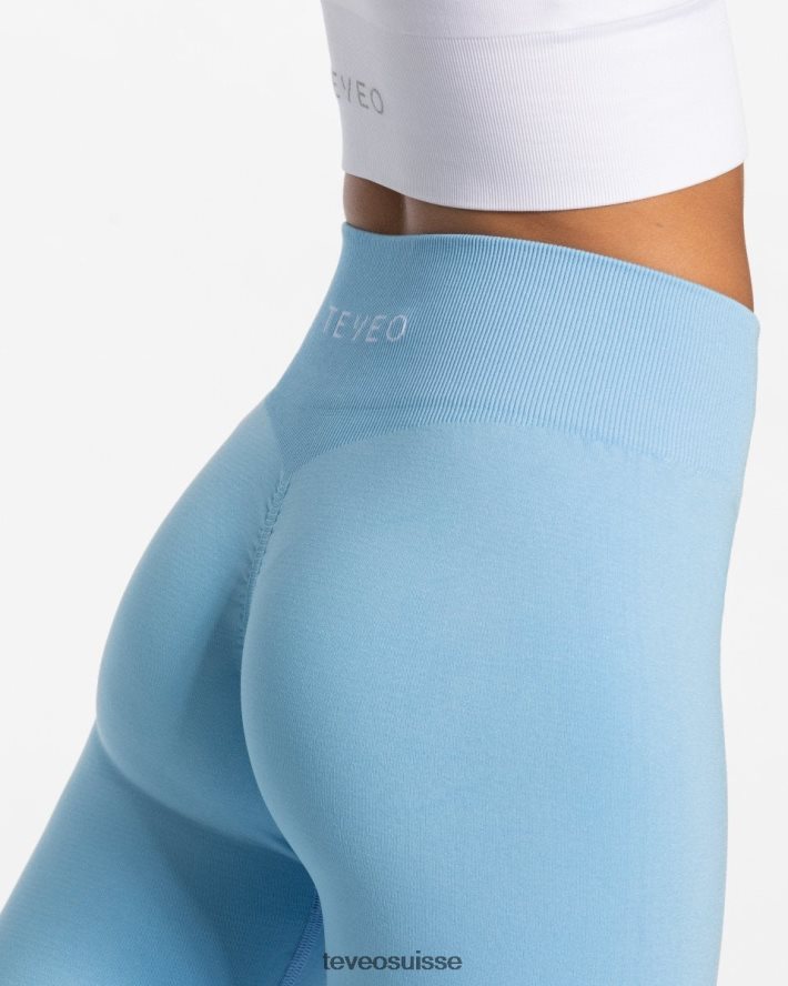 vêtements femmes TEVEO 40204P85 legging scrunch intemporel bleu bébé