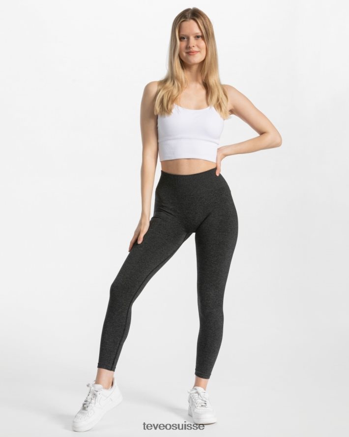 vêtements femmes TEVEO 40204P87 legging scrunch intemporel gris foncé
