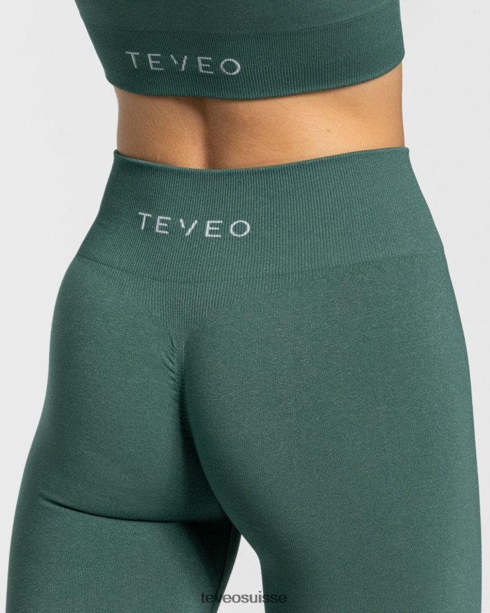 vêtements femmes TEVEO 40204P88 legging scrunch intemporel vert foncé