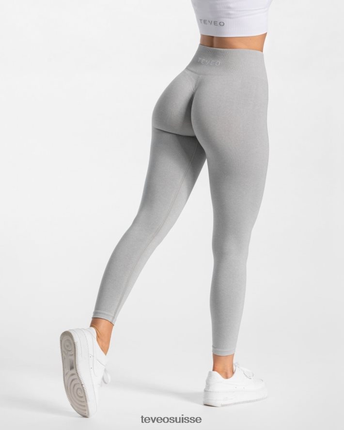 vêtements femmes TEVEO 40204P90 legging scrunch intemporel gris clair
