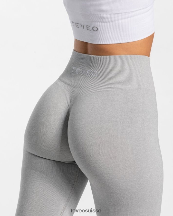 vêtements femmes TEVEO 40204P90 legging scrunch intemporel gris clair