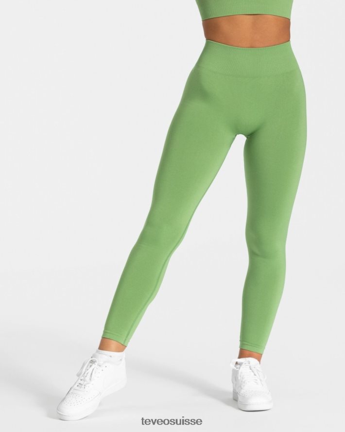 vêtements femmes TEVEO 40204P92 legging scrunch intemporel olive