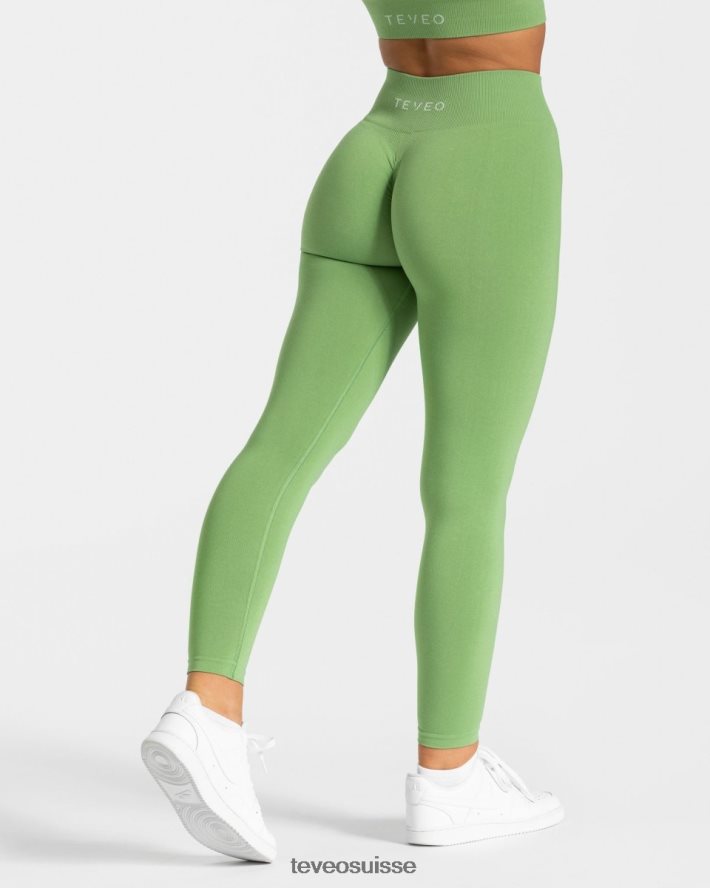 vêtements femmes TEVEO 40204P92 legging scrunch intemporel olive