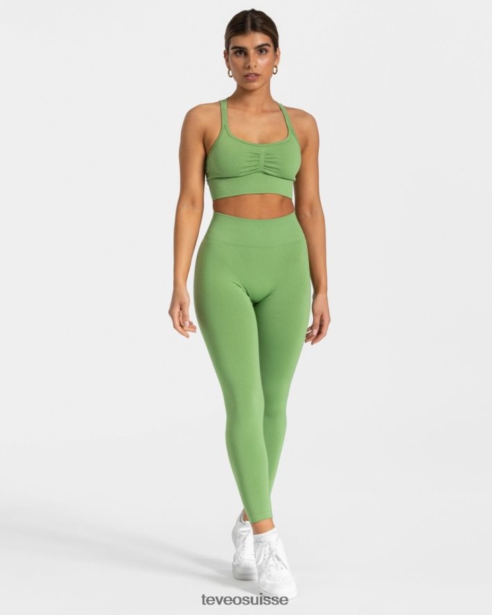 vêtements femmes TEVEO 40204P92 legging scrunch intemporel olive
