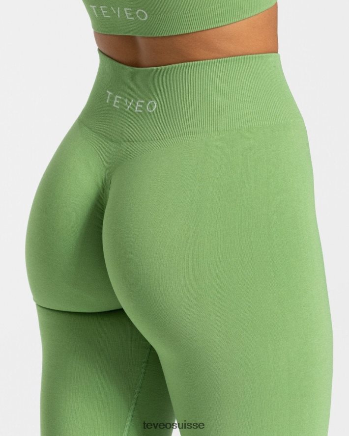 vêtements femmes TEVEO 40204P92 legging scrunch intemporel olive