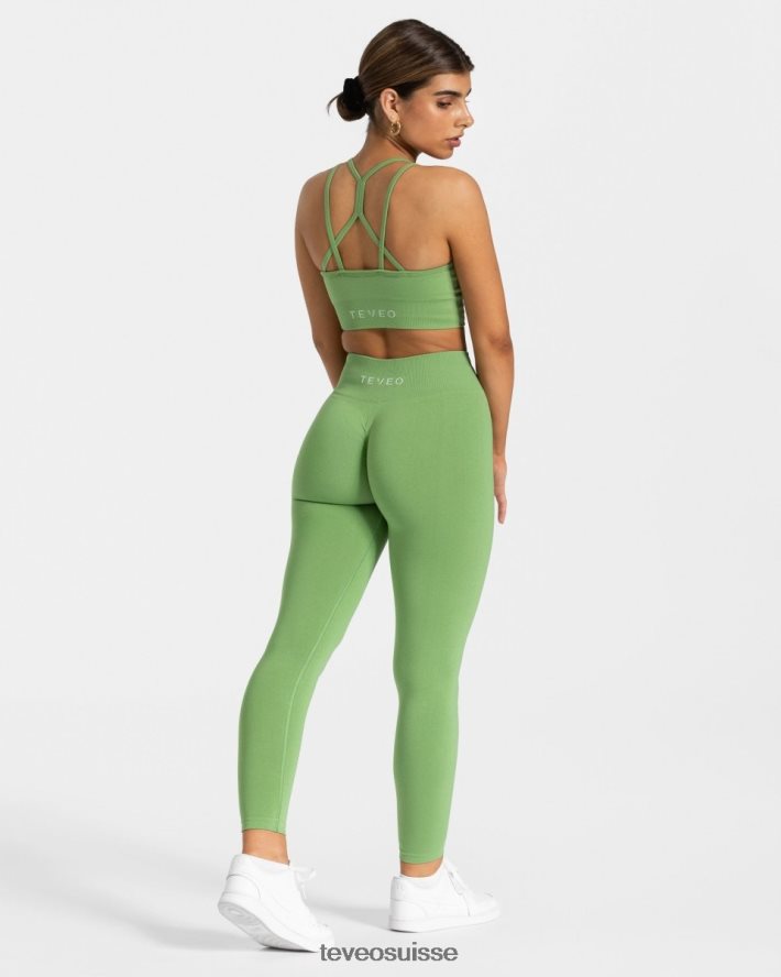 vêtements femmes TEVEO 40204P92 legging scrunch intemporel olive