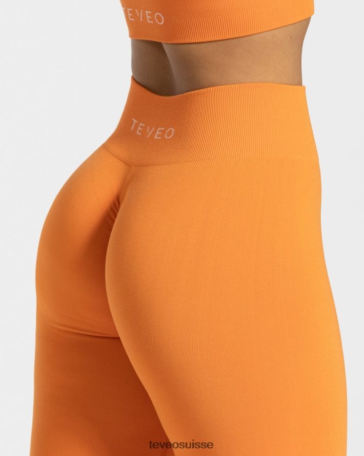 vêtements femmes TEVEO 40204P93 legging scrunch intemporel orange