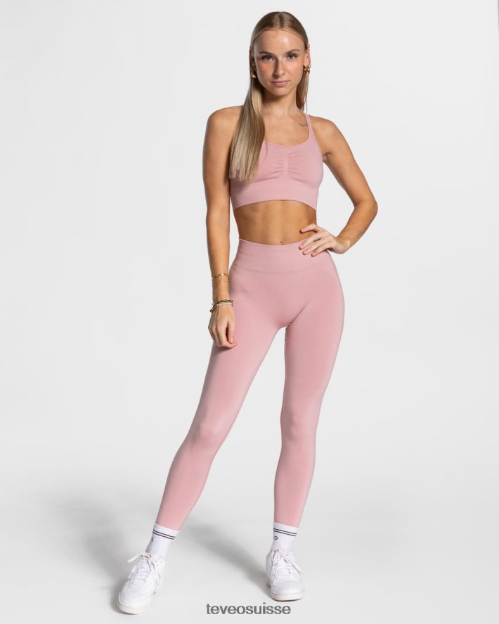 vêtements femmes TEVEO 40204P94 legging scrunch intemporel rose