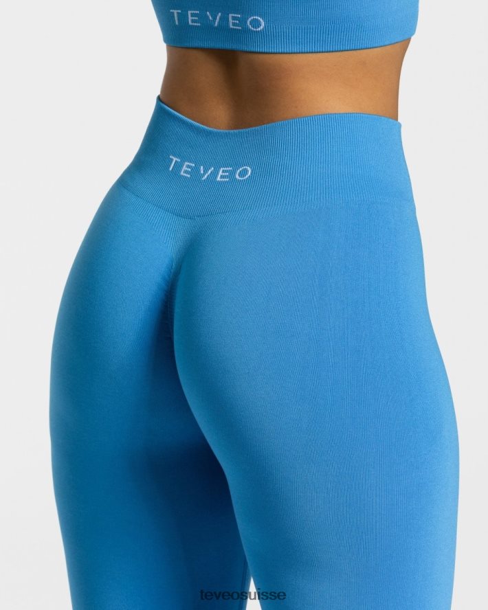 vêtements femmes TEVEO 40204P97 legging scrunch intemporel bleu d'été