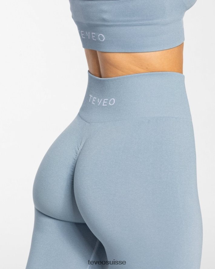 vêtements femmes TEVEO 40204P98 legging scrunch intemporel bleu acier