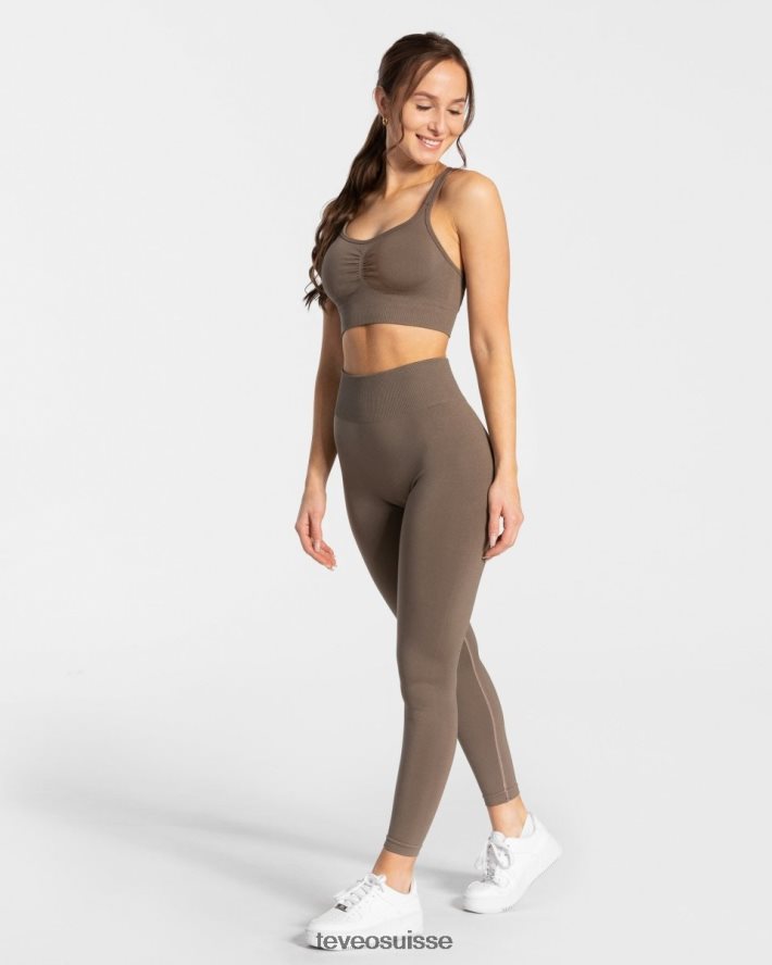 vêtements femmes TEVEO 40204P99 legging scrunch intemporel taupe