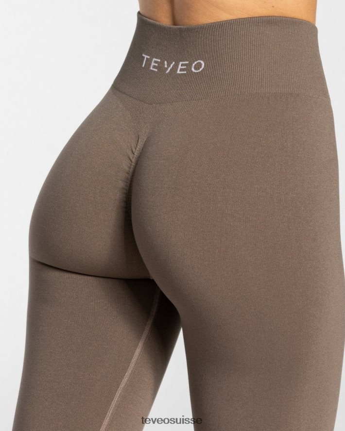 vêtements femmes TEVEO 40204P99 legging scrunch intemporel taupe