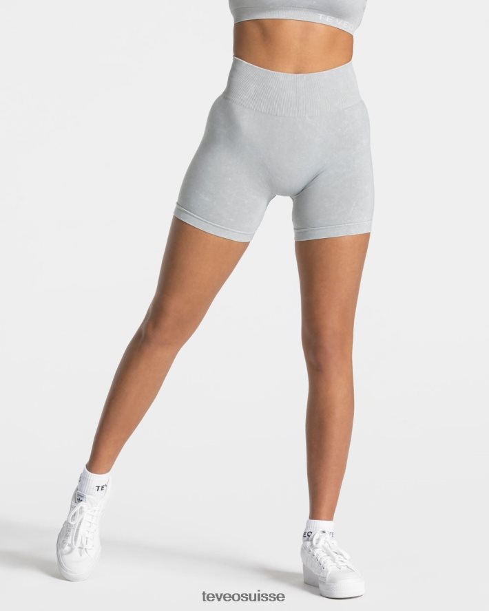 vêtements femmes TEVEO 40204P180 short scrunch acide secret gris clair
