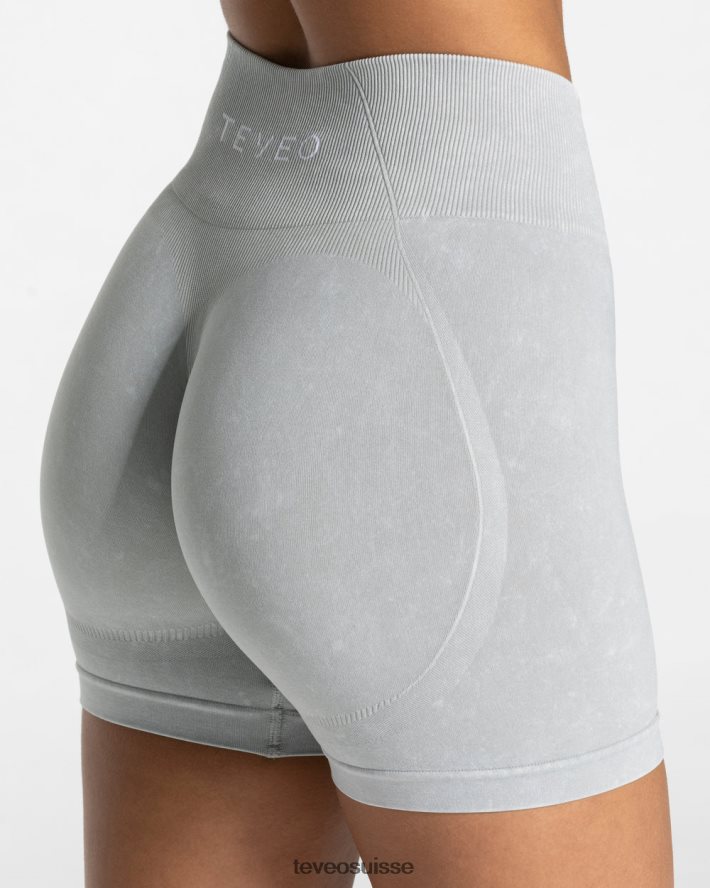 vêtements femmes TEVEO 40204P180 short scrunch acide secret gris clair