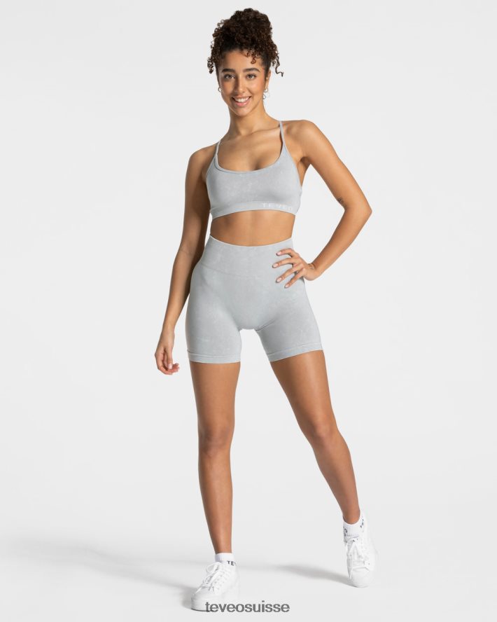 vêtements femmes TEVEO 40204P180 short scrunch acide secret gris clair