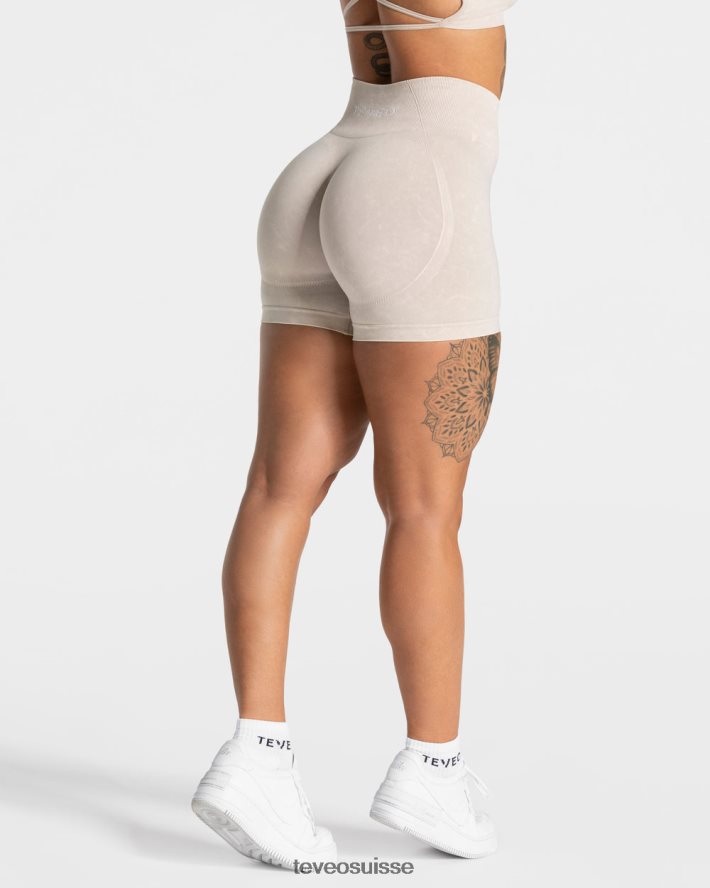 vêtements femmes TEVEO 40204P181 short scrunch acide secret sable