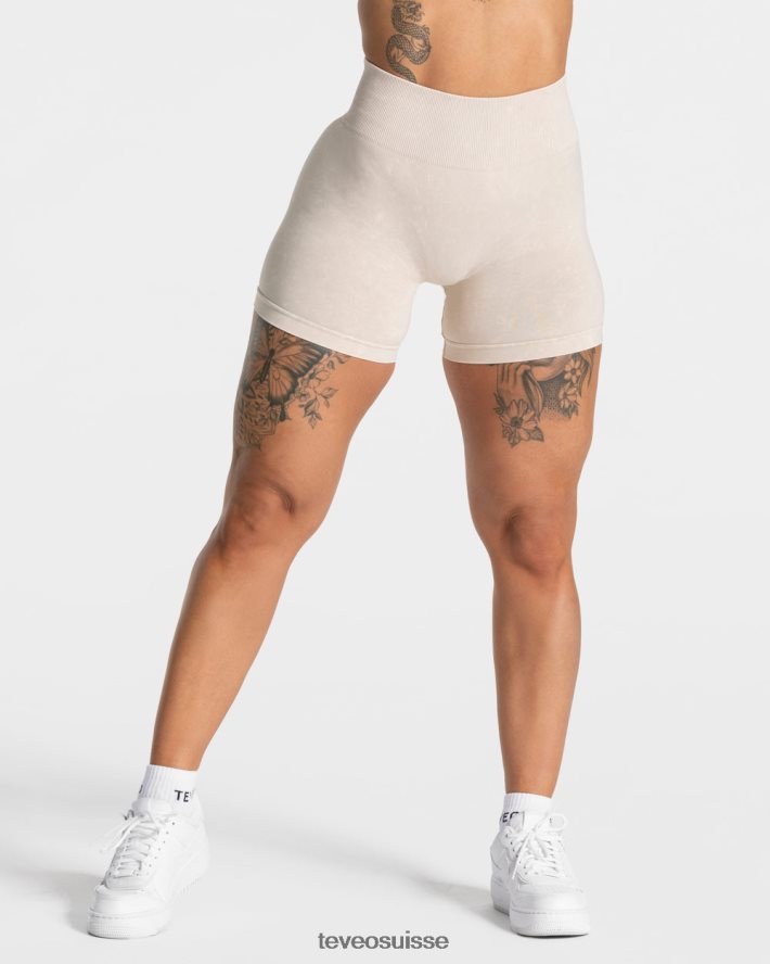 vêtements femmes TEVEO 40204P181 short scrunch acide secret sable