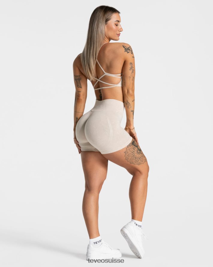 vêtements femmes TEVEO 40204P181 short scrunch acide secret sable