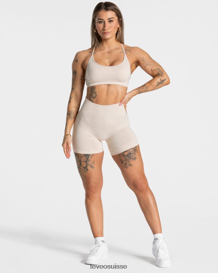 vêtements femmes TEVEO 40204P181 short scrunch acide secret sable