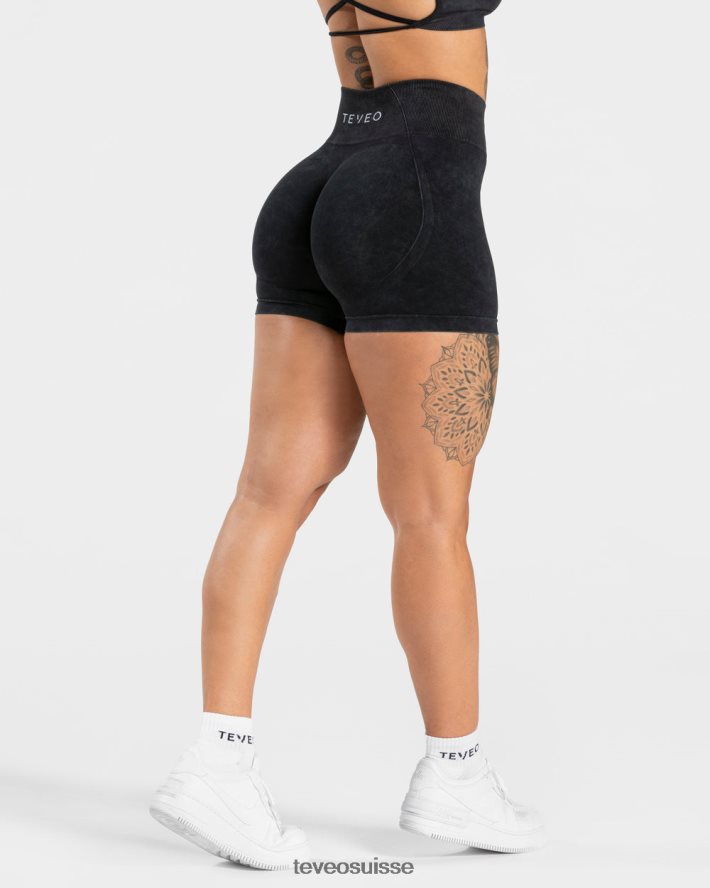 vêtements femmes TEVEO 40204P182 short scrunch acide secret noir