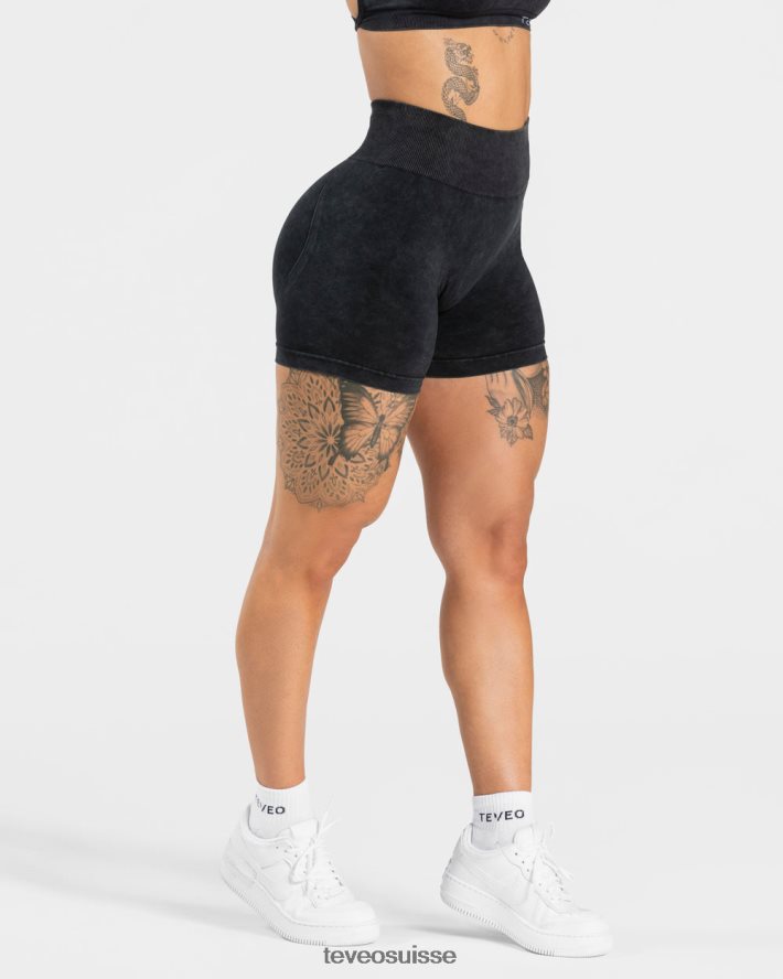 vêtements femmes TEVEO 40204P182 short scrunch acide secret noir