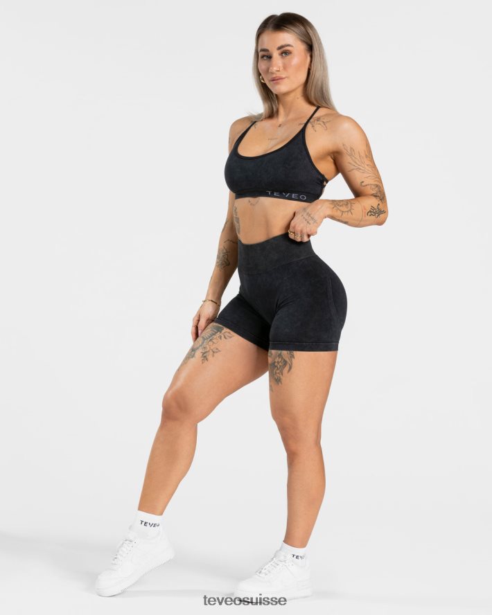 vêtements femmes TEVEO 40204P182 short scrunch acide secret noir