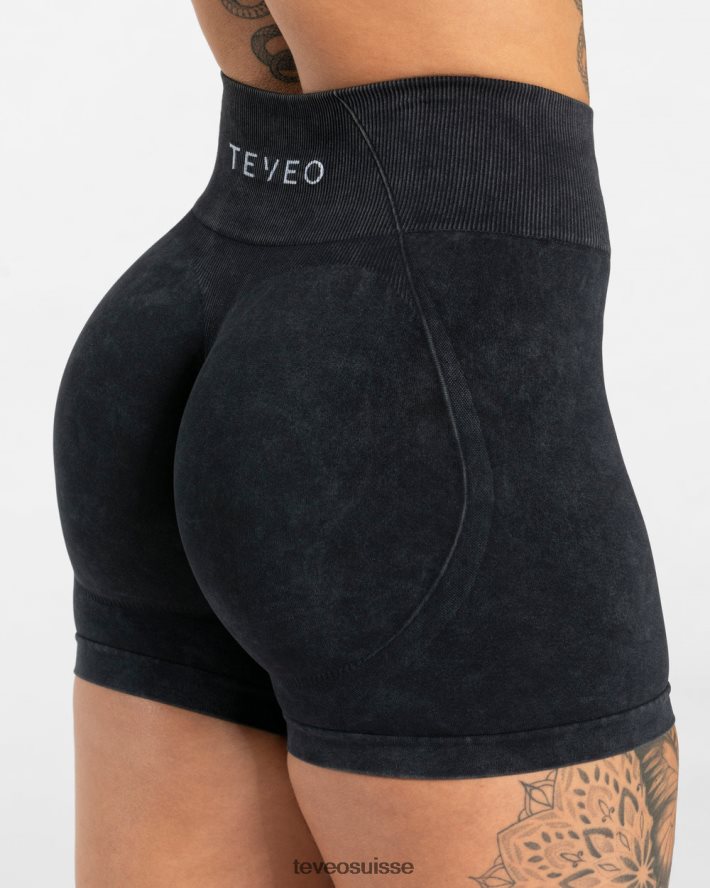 vêtements femmes TEVEO 40204P182 short scrunch acide secret noir