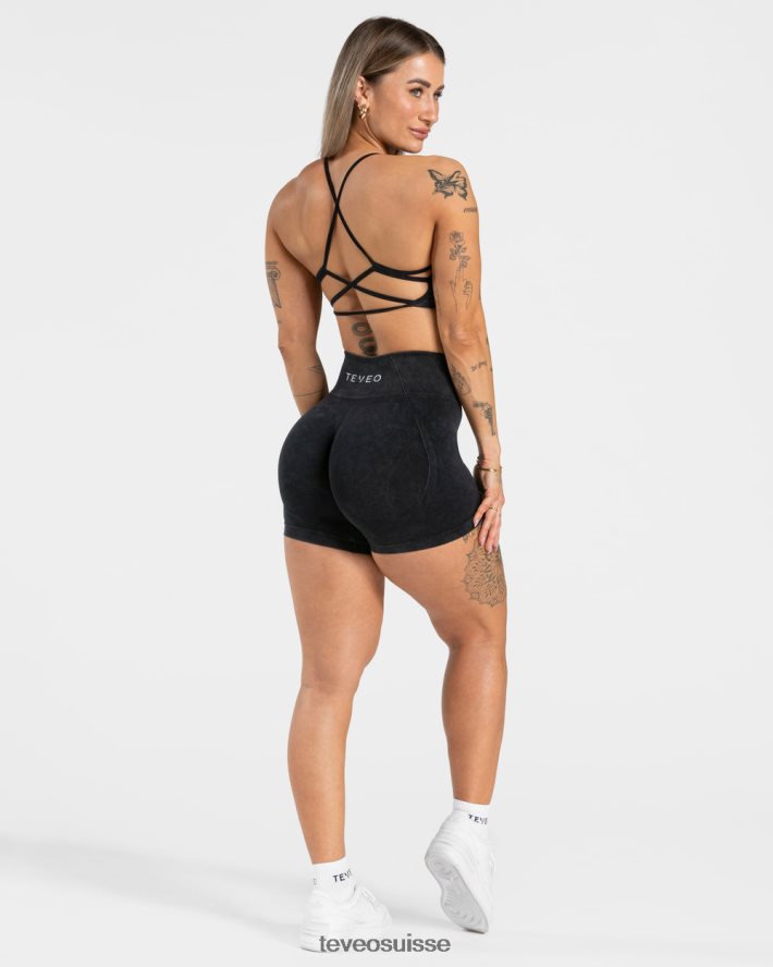 vêtements femmes TEVEO 40204P182 short scrunch acide secret noir