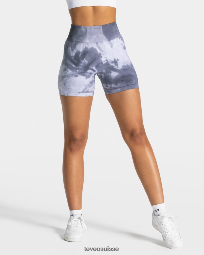 vêtements femmes TEVEO 40204P184 short scrunch tie-dye orageux