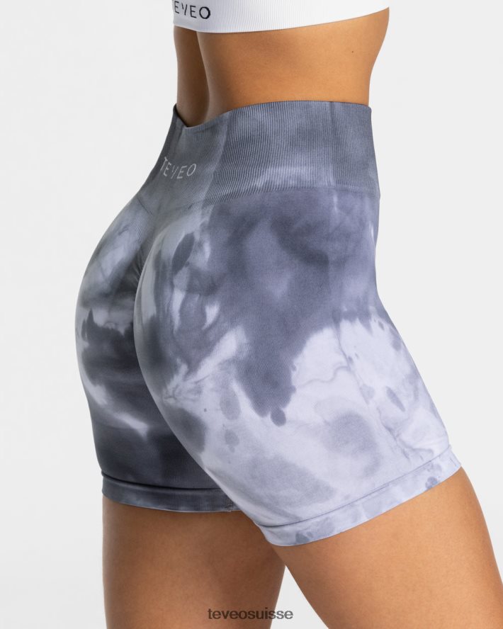 vêtements femmes TEVEO 40204P184 short scrunch tie-dye orageux