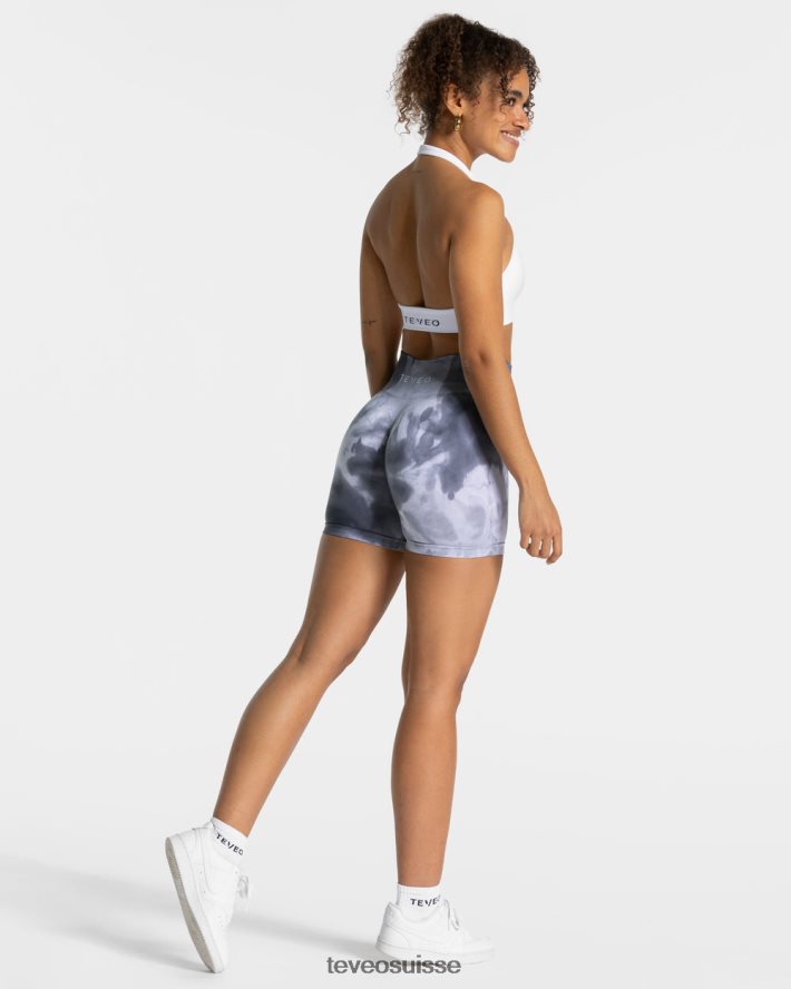 vêtements femmes TEVEO 40204P184 short scrunch tie-dye orageux