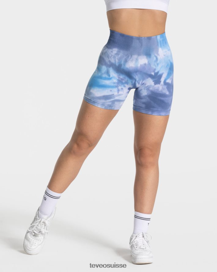 vêtements femmes TEVEO 40204P185 short scrunch tie-dye océan