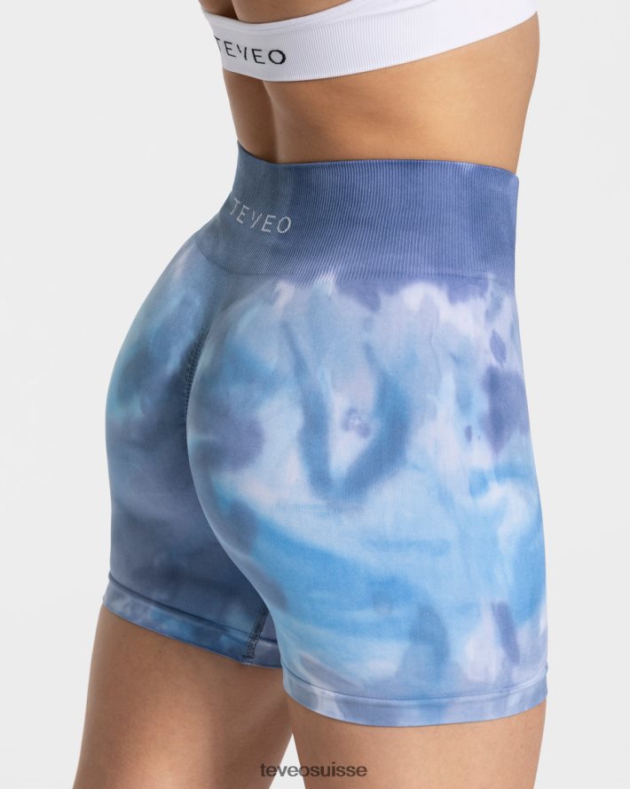 vêtements femmes TEVEO 40204P185 short scrunch tie-dye océan