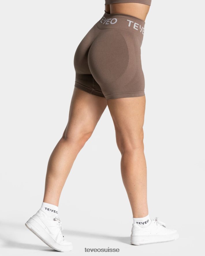 vêtements femmes TEVEO 40204P192 short scrunch signature moka