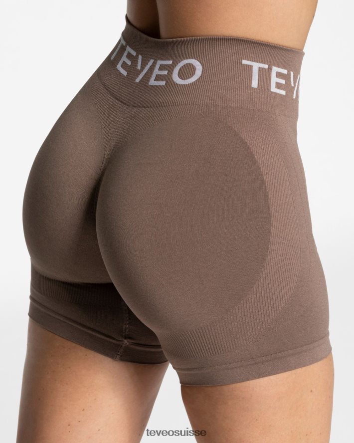 vêtements femmes TEVEO 40204P192 short scrunch signature moka