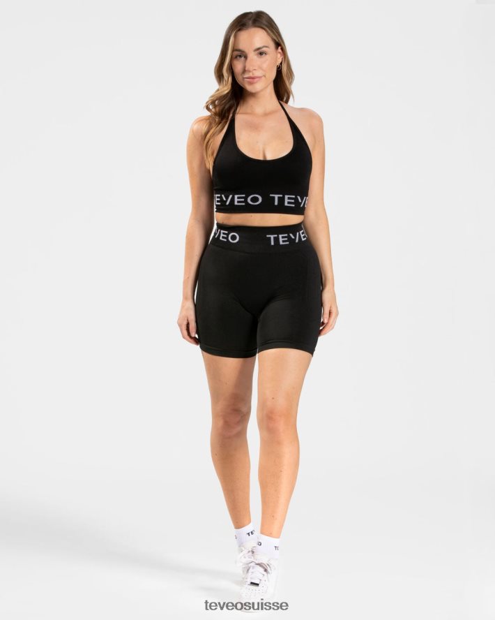 vêtements femmes TEVEO 40204P194 short scrunch signature noir