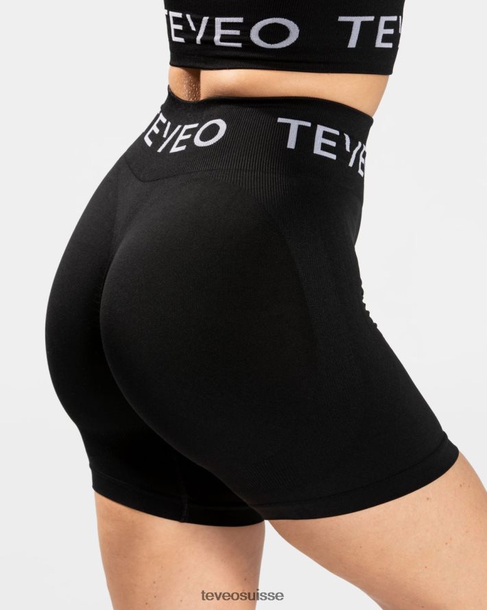 vêtements femmes TEVEO 40204P194 short scrunch signature noir