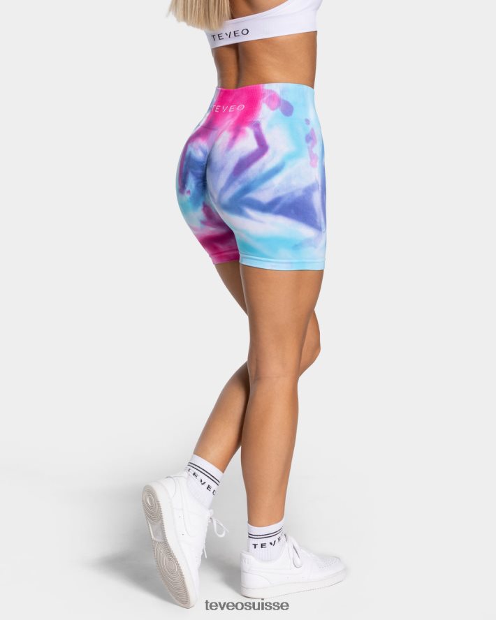 vêtements femmes TEVEO 40204P197 short scrunch tie-dye froid