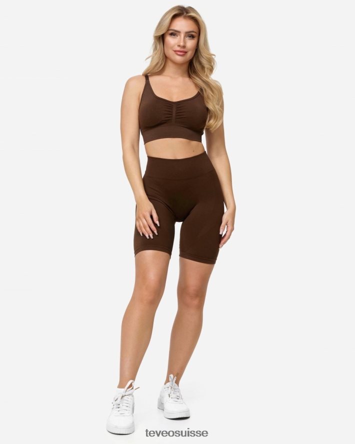 vêtements femmes TEVEO 40204P199 charmant short scrunch brun