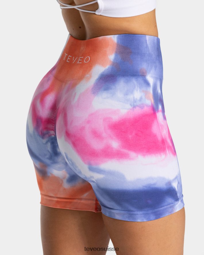 vêtements femmes TEVEO 40204P200 short scrunch tie-dye chaud