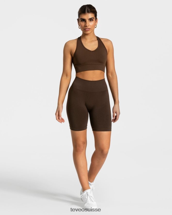 vêtements femmes TEVEO 40204P202 court chic marron foncé