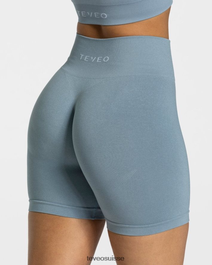 vêtements femmes TEVEO 40204P210 court chic bleu acier
