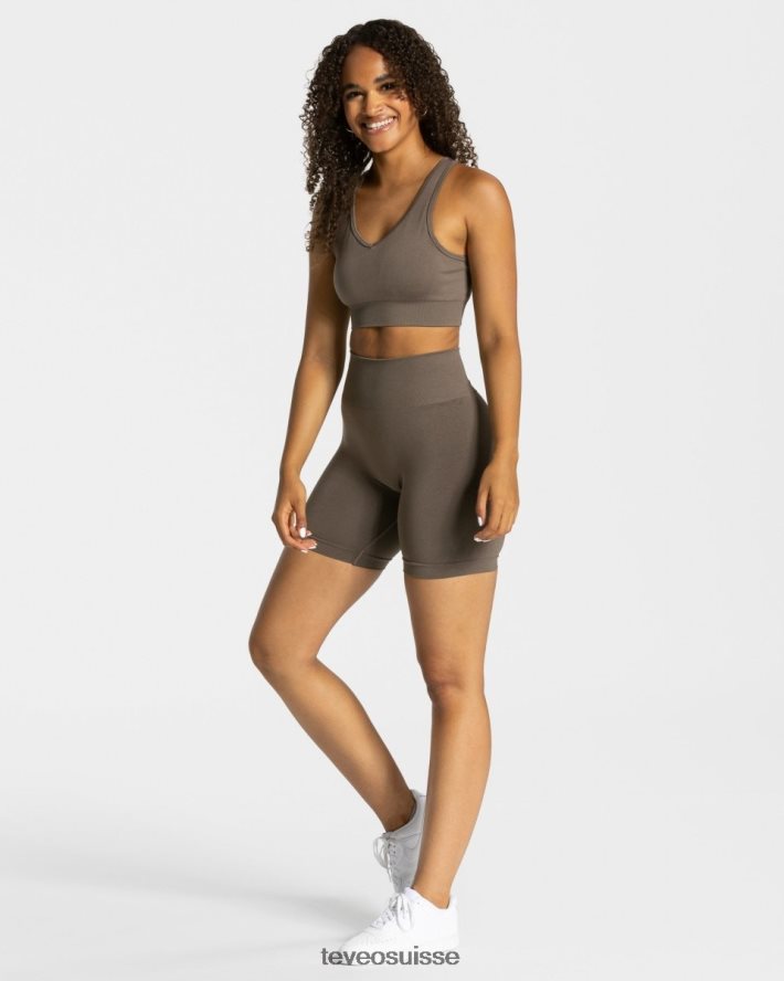 vêtements femmes TEVEO 40204P211 court chic taupe