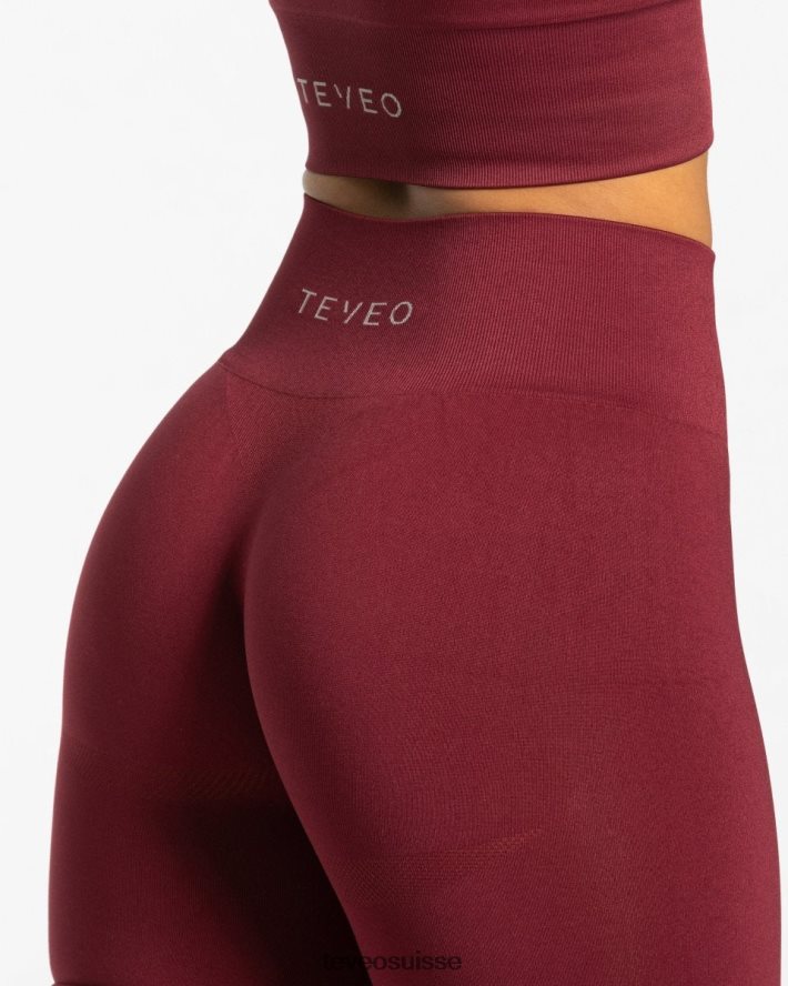 vêtements femmes TEVEO 40204P212 court chic vin rouge