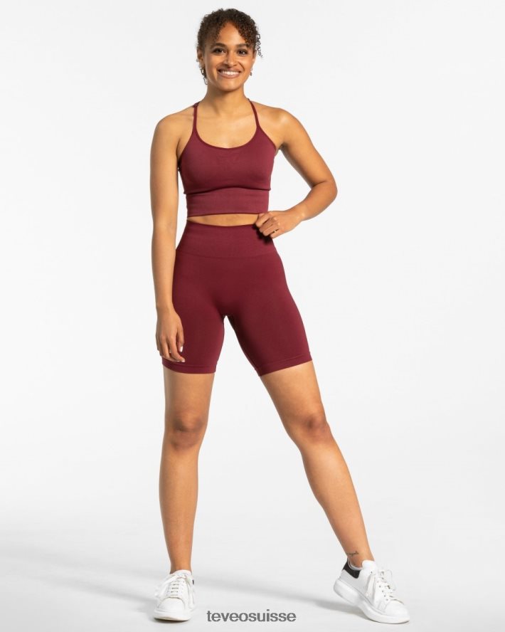 vêtements femmes TEVEO 40204P212 court chic vin rouge