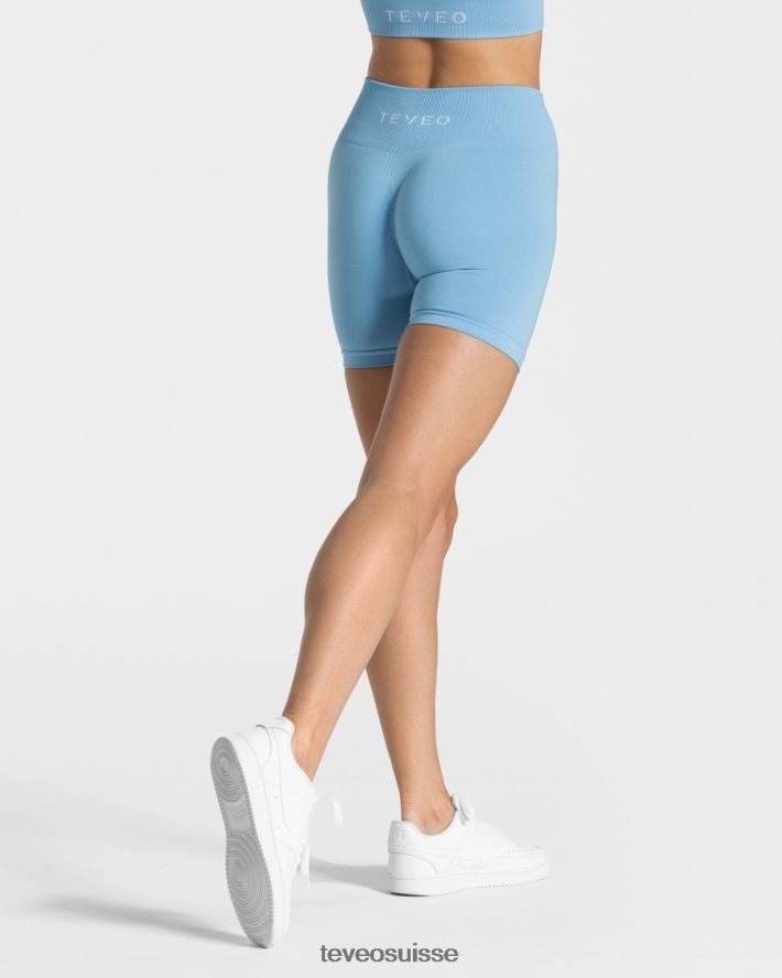 vêtements femmes TEVEO 40204P213 short scrunch intemporel bleu bébé