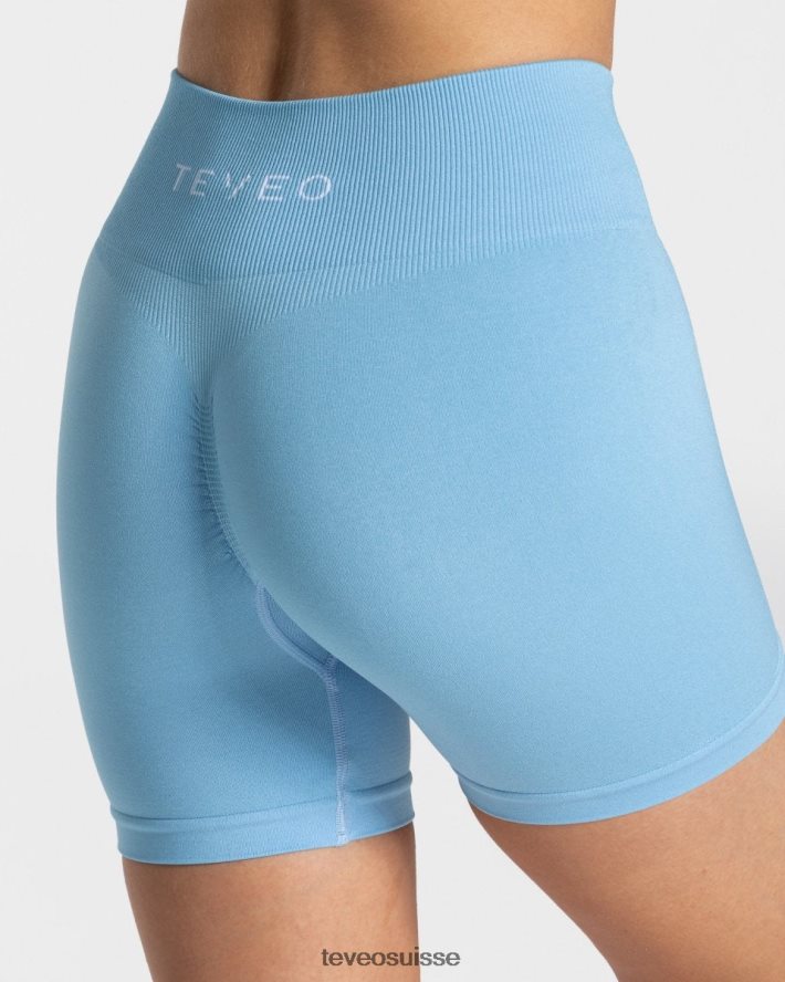 vêtements femmes TEVEO 40204P213 short scrunch intemporel bleu bébé
