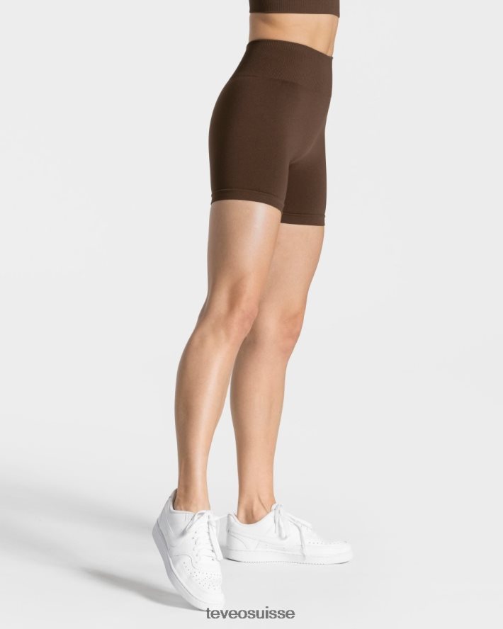 vêtements femmes TEVEO 40204P214 short scrunch intemporel marron foncé
