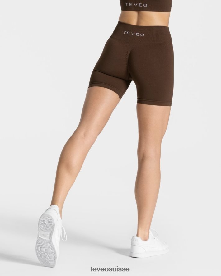 vêtements femmes TEVEO 40204P214 short scrunch intemporel marron foncé