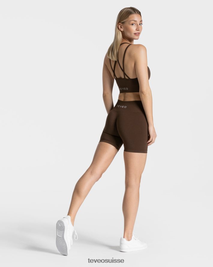 vêtements femmes TEVEO 40204P214 short scrunch intemporel marron foncé